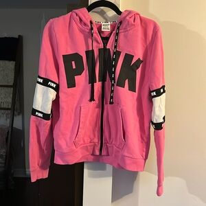 PINK full zip sweater
